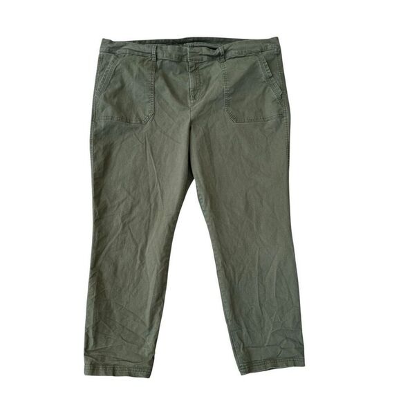 Old Navy Pixie Flat Front Pants Army Green cotton Stretch ankle size 20 - Picture 1 of 7